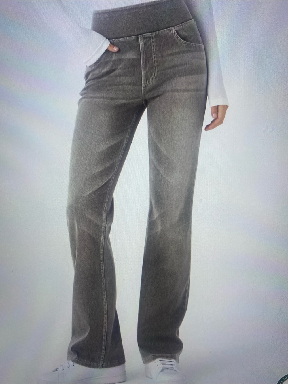 LARGE.  HALARA FLEX BOOT CUT MULTIPLE POCKETS DISTRESSED JEANS
